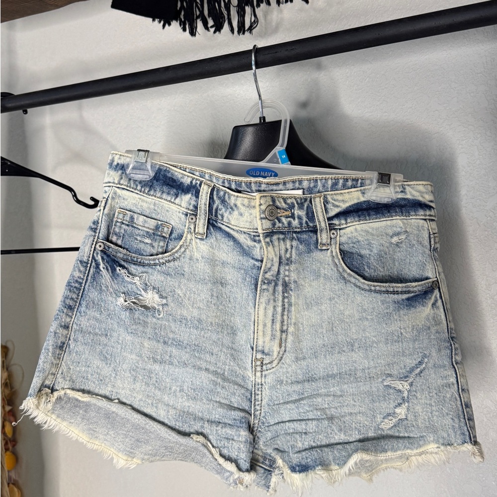 Eunina Light Blue Distressed Jean Shorts